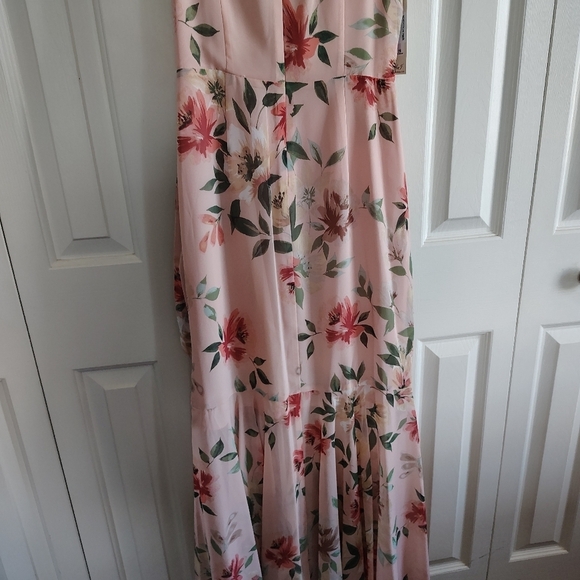 Eliza J Floral Gathered Dress Blush Sz 6 - Picture 10 of 15